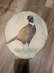 Buy Hand Painted / Drawn Pheasant On Wood • 43£