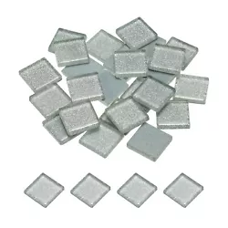 Buy Mosaic Tiles, Glass Tiles 2 X 2cm For DIY Crafts, 25pcs(100g,Silver Grey) • 8.93£