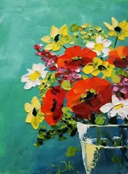 Buy Poppies Painting California Poppy Art Floral Art Impasto Oil Original Art 6x8  • 40.93£