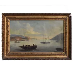 Buy Boat And Crew Marine Oil By Fanelli Late 19th • 515.78£