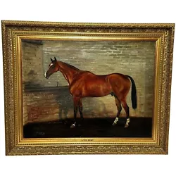 Buy Oil Painting Portrait The Mint Race Horse In Stable By Timothy B Whitby 1912 • 4,000£