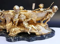Buy French Art Nouveau Bronze Centerpiece Children Pulling A Boat By Auguste Moreau • 77,174.47£
