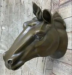 Buy Horse Head Bust Wall Mounted Hanging Bronze Sculpture Figure Signed Original Art • 282.55£