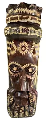 Buy Tiki Lignum Vitae Wood Totem Irie Hand Carved Folk Art Sculpture Jamaica Head . • 24.61£