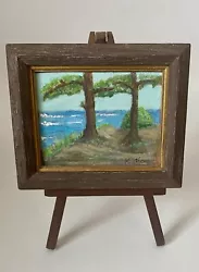 Buy OOAK Hand Painted Landscape Scene Framed Modified Signed 5.5x4.5 Inches • 18.19£