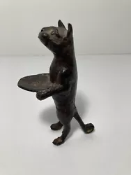 Buy Vintage Diego Giacometti Style Bronze Cat Butler Sculpture 5  Tall • 48.79£