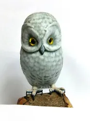 Buy Nicely Detailed Vintage Hand Carved & Hand Painted Wooden Snow Owl Figurine • 12.68£