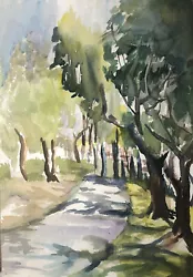 Buy Original Art Watercolor Painting Landscape JOAN PERRY (1928-2019) 14” W X 20” H • 72.76£