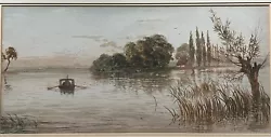 Buy ARTHUR SUKER-Original Antique Watercolour-Boat & River/Estuary-Sunrise-68 X 45.5 • 140£