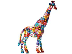Buy Giraffe Statue  Flowers , Barcino Mosaic, Height 17 Centimeters. Hand Painted • 47.25£