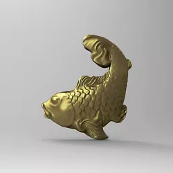 Buy STL File Graceful Koi Gold Fish Serene Relief Beauty Sculpture Ornament Statue • 1.65£