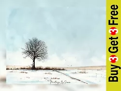 Buy Solitary Winter Tree, Watercolor Painting Print 5 X7  On Matte Paper • 4.99£