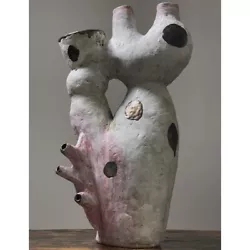 Buy Large Postmodernist Biomorphic Ceramic Triple Mouthed Heart Vessel • 1,535.61£