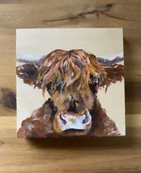 Buy Highland Cow Painting - Small Wood Block • 6.99£
