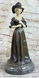 Buy Vintage BRONZE Victorian Lady MAIDEN In WAITING GARDEN Sculpture STATUE Figure • 629.21£