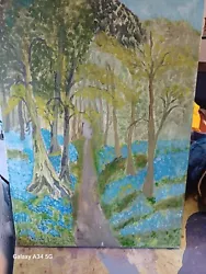 Buy Bluebell Wood Acrylic Painting Canvas Original • 0.95£