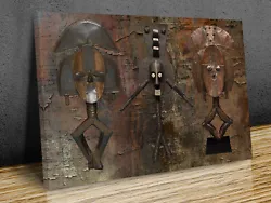Buy African Sculptures 7 Textured Background  Canvas Print Art Framed Or Print Only • 53.99£