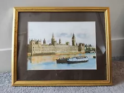 Buy Painting, Original Watercolour, Houses Of Parliament Big Ben River Thames London • 69.99£