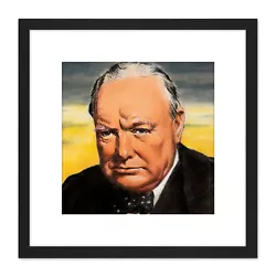 Buy Timym Portrait UK Prime Minister Winston Churchill Painting Framed Wall Art 8X8 • 17.49£