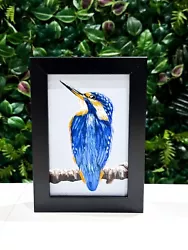 Buy Kingfisher Oil Painting- Original FRAMED Realism Bird Artwork Sale Home Decor • 62£