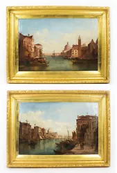 Buy Antique Pair Oil Paintings Grand Canal Venice Alfred Pollentine  19th C • 12,750£