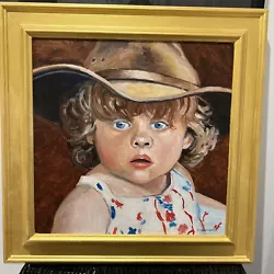Buy Original Portrait Richard Waldron Oil Canvas Gold Wood Frame Child Hat Painting • 59£