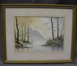Buy Framed Original Watercolour Heron Fishing On A River By Norman D Whiting 1997 • 12£
