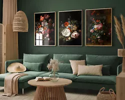 Buy Beautiful Flower Oil Paintings By Rachel Ruysch Set Of Three Poster Art Print • 19£