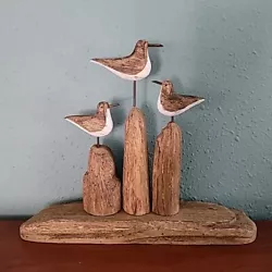 Buy Driftwood Sculpture 3 Seagulls On Pilings 8x10  • 16.53£