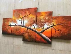 Buy Beautiful 5 Piece Painting Of A Tree Branch With Free Shipping World Wide • 393.75£