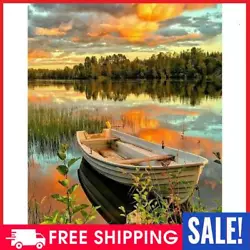 Buy Painting By Numbers Kit DIY Boat Grove Hand Painted Canvas Oil Art Picture Craft • 7.63£