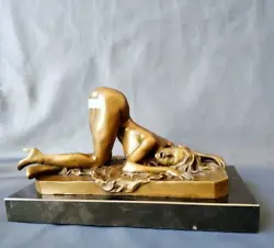 Buy ART DECO Erotic Figurine Of A Beautiful Girl Bronze Female Figure Desire Passion • 391.01£
