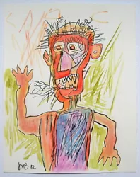 Buy Jean-Michel Basquiat Unique Handmade Drawing Painting. • 73.88£