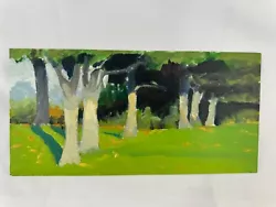 Buy Orig Acrylic On Paper Painting By NY Artist Eugene J. Thomson 5x10 Trees In Park • 20.67£