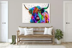 Buy Highland Cow Painting Large A2 Canvas Collonsay FREE DELIVERY • 19.99£