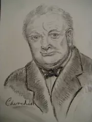 Buy  Original  Drawing Of   Winston   Churchill • 20£