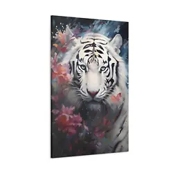 Buy White Tiger Canvas Oil Painting Paint Splatter Print Tiger Nature Wall Art Decor • 15.99£