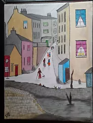 Buy  L.S Lowry Inspired Acrylic Painting Subject.  An Old Road. • 34.99£