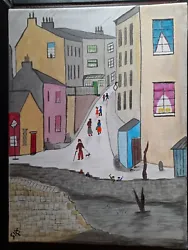 Buy Original Acrylic Painting Inspired By  L.S Lowry.  Subject.  An Old Road. • 40£