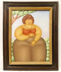 Buy Woodson Nelson ORIGINAL Haitian Acrylic Painting Of Woman 16 X 12 Framed • 278.50£