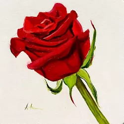Buy Red Rose Original Oil Painting-FRAMED Mini Art Flower Rose Love Realistic Art • 50£