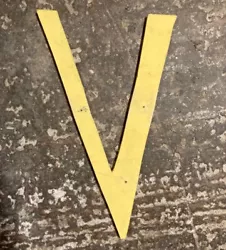 Buy Hand Painted Yellow Wooden Letter V Cut Out • 3£