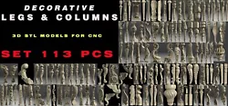 Buy 113 PCS 3D STL Models DECORATIVE LEGS COLUMNS For CNC 4 AXLE Engraver Carving • 6.22£