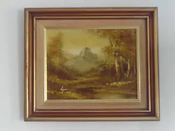 Buy Vintage 1980s Oil Painting Of Trees & Mountain Scene -aged Appearance To Frame • 14£
