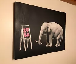 Buy SAGE Original ELEPHANT I ❤️ LA Painting On WOOD Signed Kaws Obey Banksy Supreme • 426.25£