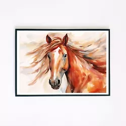Buy Horse Realistic Painting Farm Illustration 7x5 Retro Wall Home Decor Art Print  • 3.95£