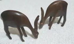 Buy 💥💥💥African Hand Carved Gazelle Antelope Figurine Wood 1970's, Pair, 2.5  Tall • 9.95£