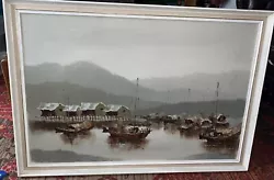 Buy Vintage ‘Chinese Junk Fishing Boats’ Original Oil Painting Signed F C CHEUNG • 75£