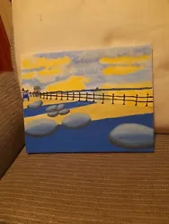 Buy Acrylic Canvas Painting Of Penzance Promenade New Size 30cm By 24cm Contem Style • 5£