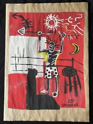 Buy Jean Michel Basquiat (Handmade) Drawing - Painting On Old Paper Signed & Stamped • 115.63£